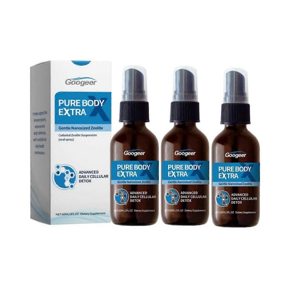 (3pcs)Pure Body Extra Nanosized Zeolite Spray Natural Daily Detox for Women Men Travel-Friendly Body Care Freshness