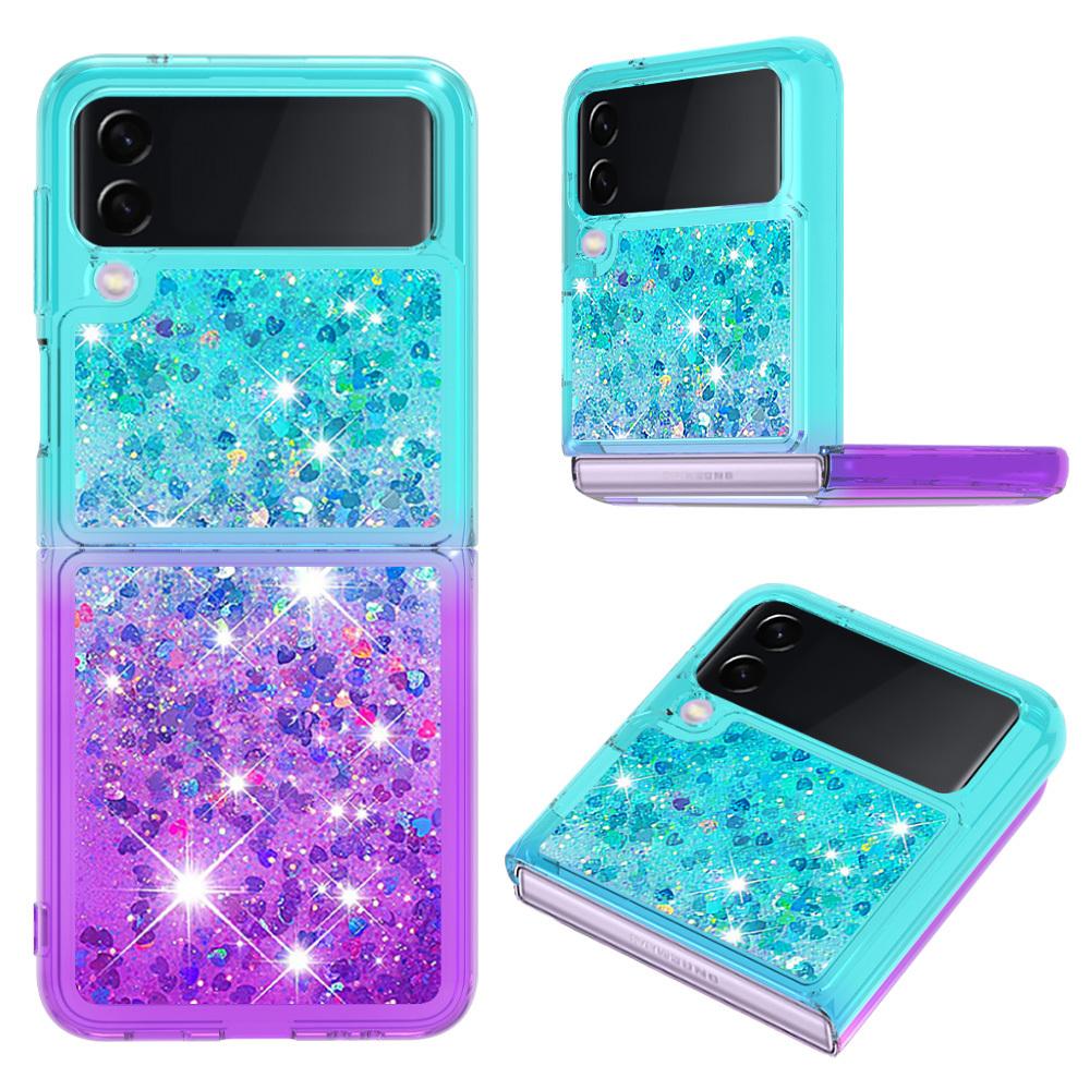 Husa cu gradient de culoare rezistenta la socuri pentru Samsung Galaxy Z Flip 5 Flip 4 Flip 3 5G Husa Diamond Bling Husa transparenta din silicon pentru Galaxy Z Flip5
