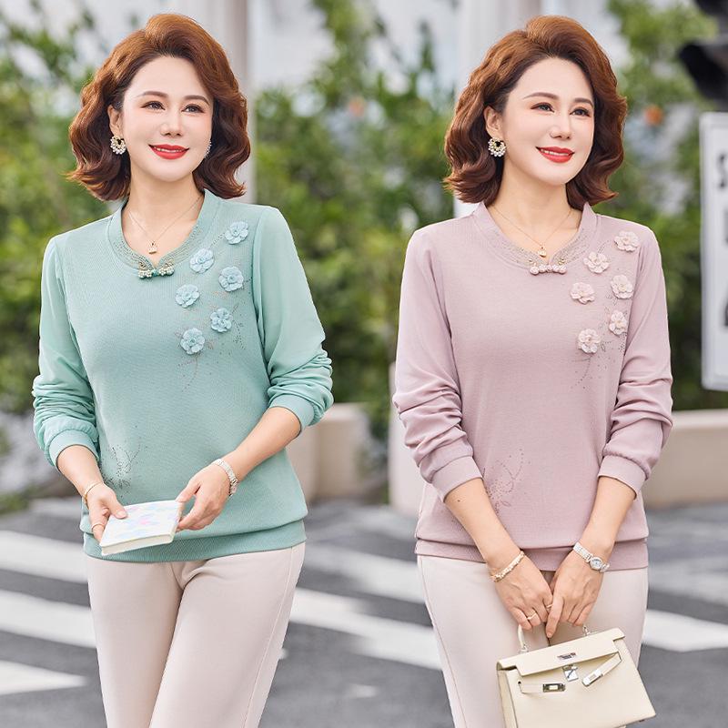 2026 Spring/Autumn Trendy Age-Defying Top for Middle-Aged and Elderly Women's Fashion Collection