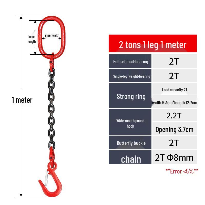 

Heavy-Duty Chain Sling Assembly with Eye Link & Trolley Hook