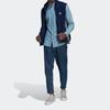 Adidas Striped Casual Logo Print Stand Collar Vest Men Outerwear Night-Indigo HK7391