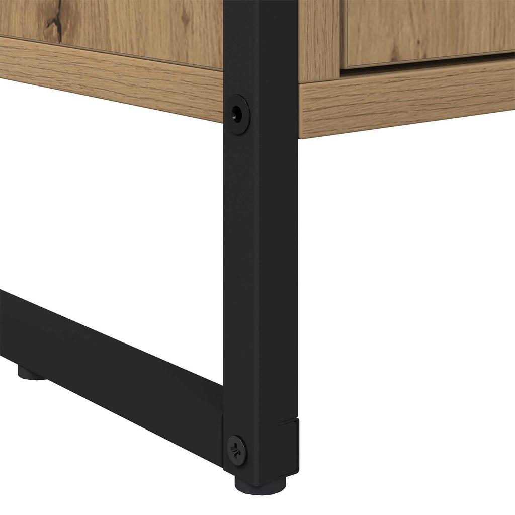 Tall Cabinet Rustic Oak Finish 79 x 36 x 200 cm