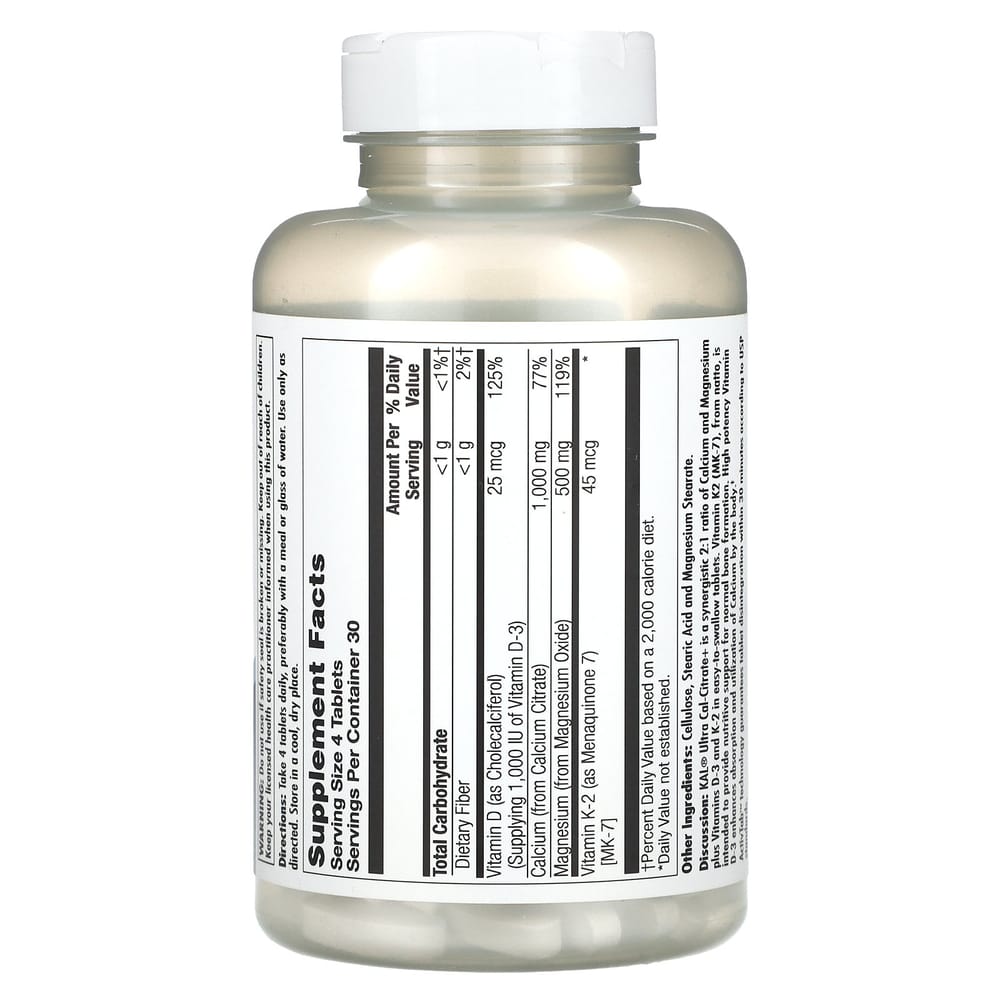 KAL Ultra Cal-Citrate+ 120 Tablets