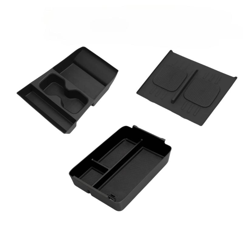 For Hyundai Santa Fe 2024 Cup Holder Armrest Storage Box Wireless Charging Pad Lower Storage Box Central Control Accessories