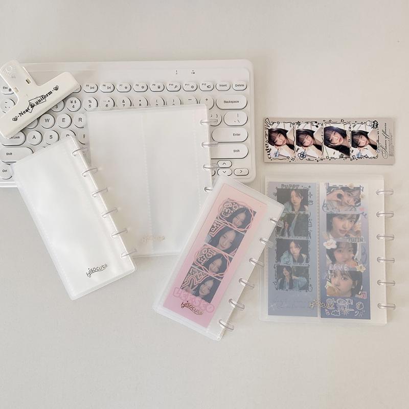 1Pc Ins Simple Frosted Mini Binder - Korean Fashion KPop Idol Photo Storage 1/4 Cut Card Holder Cute Girly Accessory