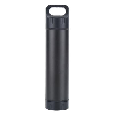 Waterproof Aluminum Pill Box Case Organizer Outdoor Medicine Holder (Black)