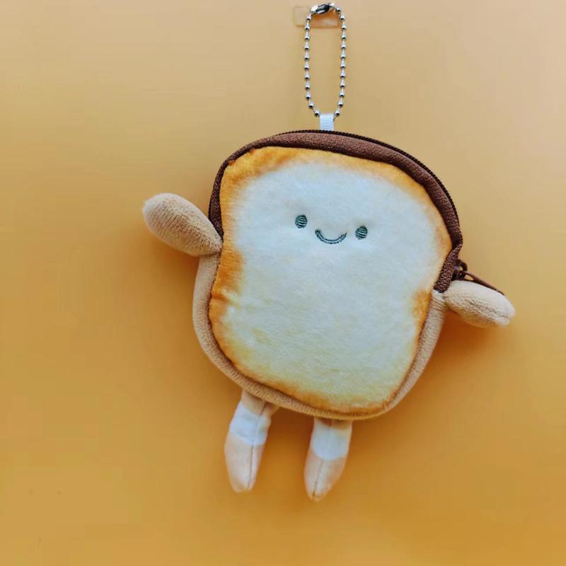 Creative Funny Toast And Bread Zero Wallet Cheese Bag Pendant Wallet Bags Cartoon Wallet Female Walle Bag Pendant Accessories