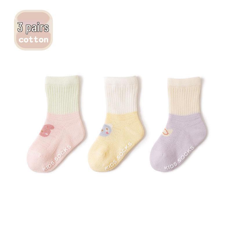 Non-slip Summer Mesh Baby Socks – Seamless, Lightweight, Loose Cuff, Class A Cotton