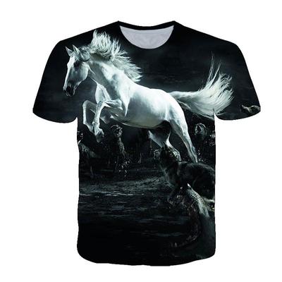 Μόδα 3D Animal Horse Print T-shirt Summer Casual Personality hip hop harajuku ανδρική μπλούζα Run κομψά μπλουζάκια Steed Graphic