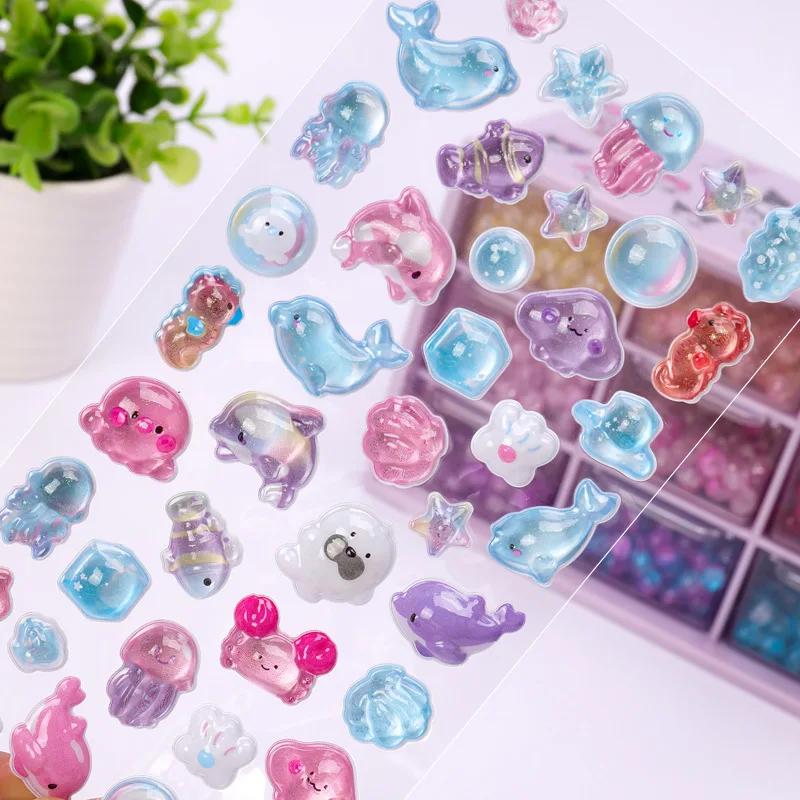 1 Pc Cute Creative Candy Rabbit Drop 3D Relief Stickers Scrapbooking Diy Diary Stationery Sticker Decor Cute Aesthetic Stickers
