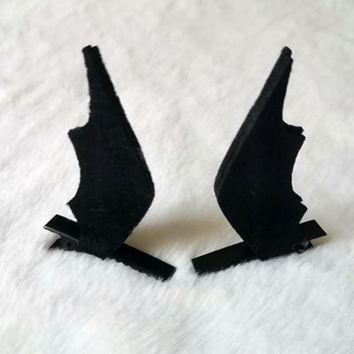 Gothic Cosplay Hairpin Universal Apply Easily Black Cartoon Hair Clip Black Demon Shaped Cosplay Hairpin Cartoon Hair Clip for Girl