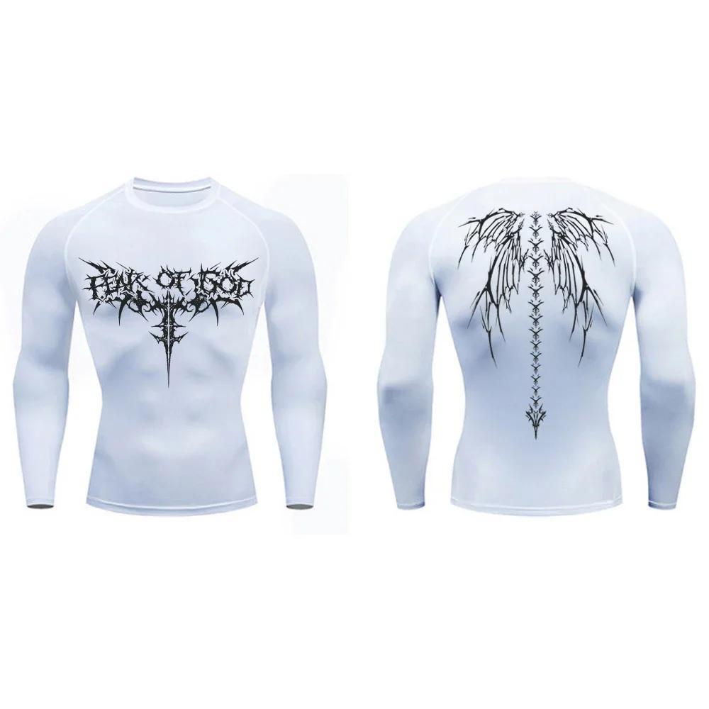 Koszulka Muscle Fit Y2K Koszulki Kompresyjne Dla Mężczyzn Sport Trening Siłownia Męskie Bieganie Fitness Obcisła Letnia Odzież Sportowa Top Koszulka