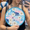 Japonský skládací vějíř Vzor květin Skládací vějíř Mini ruční vějíř Na pláž