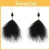 Plush Unique Feather Earrings For Women Fall 2021 Geometric Fashion Street