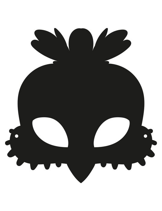 3 Masques plats à gratter en carton Oiseaux - Noir