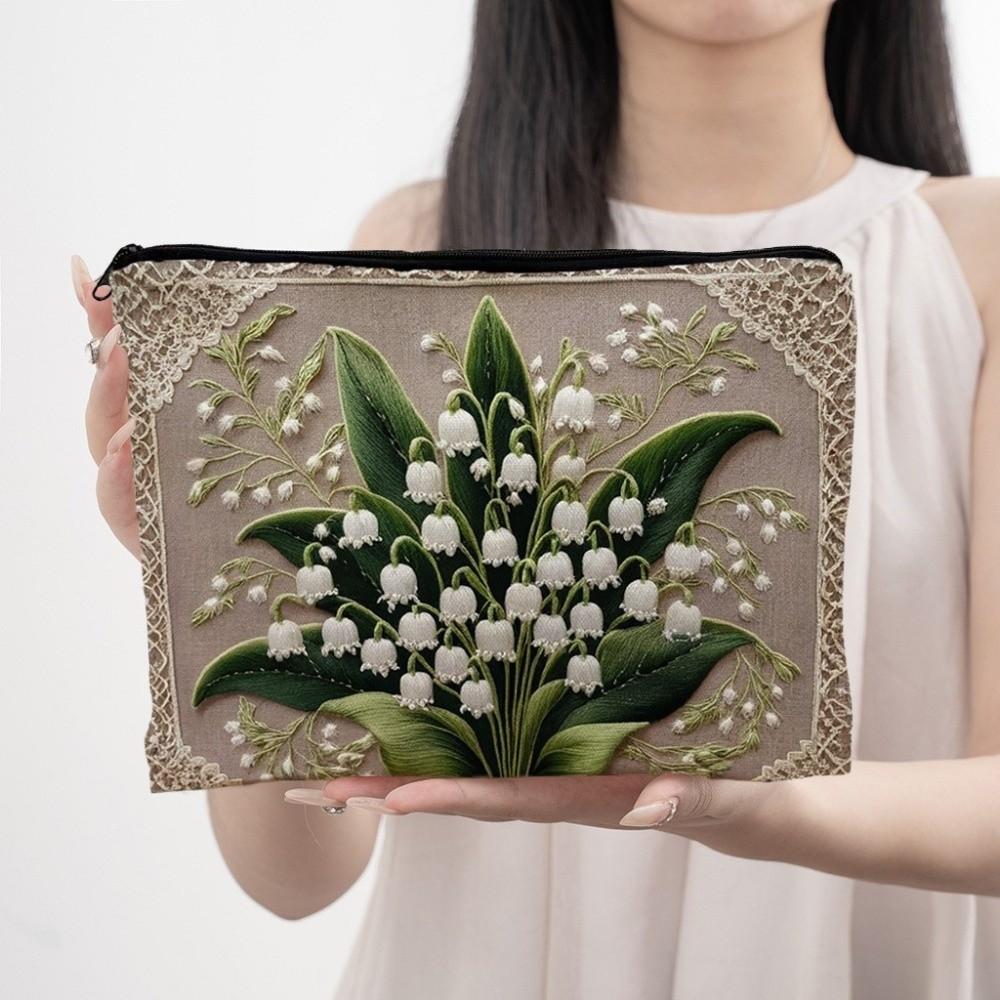 Floral Print Travel Makeup Organizer Large Capacity Toiletry Case Durable Cosmetic Bag  Bridesmaid