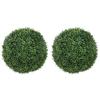 Artificial Boxwood Balls, Set of 2, Pots, 42 Cm, Green