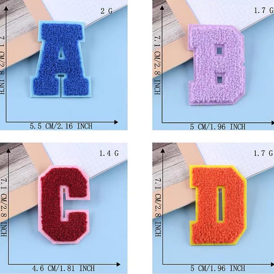 26Pcs English Alphabet Towel Embroidery Mixed Color Patch Handmade Repair For Clothes Accessories