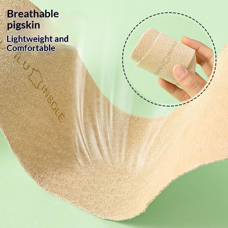 Women Self‑Adhesive Pig Leather Insoles Barefoot Use Breathable Sweat‑Absorb Ultra‑Thin for High Heels Pumps Summer