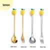 Cartoon Rabbit Christmas Dessert Spoon and Fork Set - Cute Party Favor Stirring Spoon