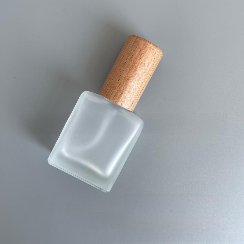 Sticlă portabilă de parfum din sticlă cu capac din lemn, opțiuni de 5 ml și 10 ml