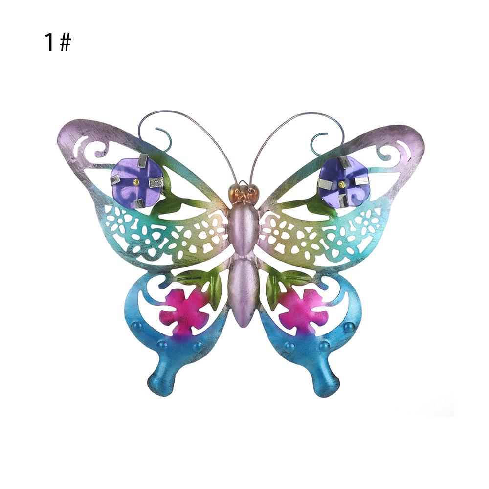 1PC Colorful 3D Metal Butterfly/Mermaid Decor Hollow Out Butterfly Garden Large Decorative Wall Art Fence Sculpture Ornament