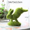 Künstlicher Oster-Imitations-Beflockter Hase Gartenstatue Rasen Flur Blumenbeet Hasenskulptur Outdoor Heimdeko Handwerk
