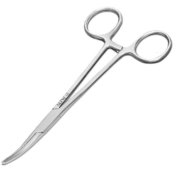 MJW Professional Curved Hemostat Fishing Forceps of Stainless Steel Used as Jewelry, Fly Fishing Forceps and Unhooking Fish Pliers – Pet, Dog Ear Curved 6 Inch