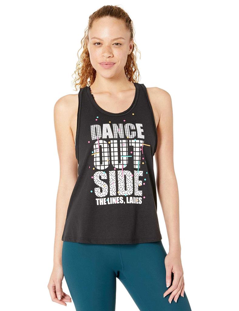 Zumba Womens Graphic Design Loose Breathable Workout Tank Top Tank Femme