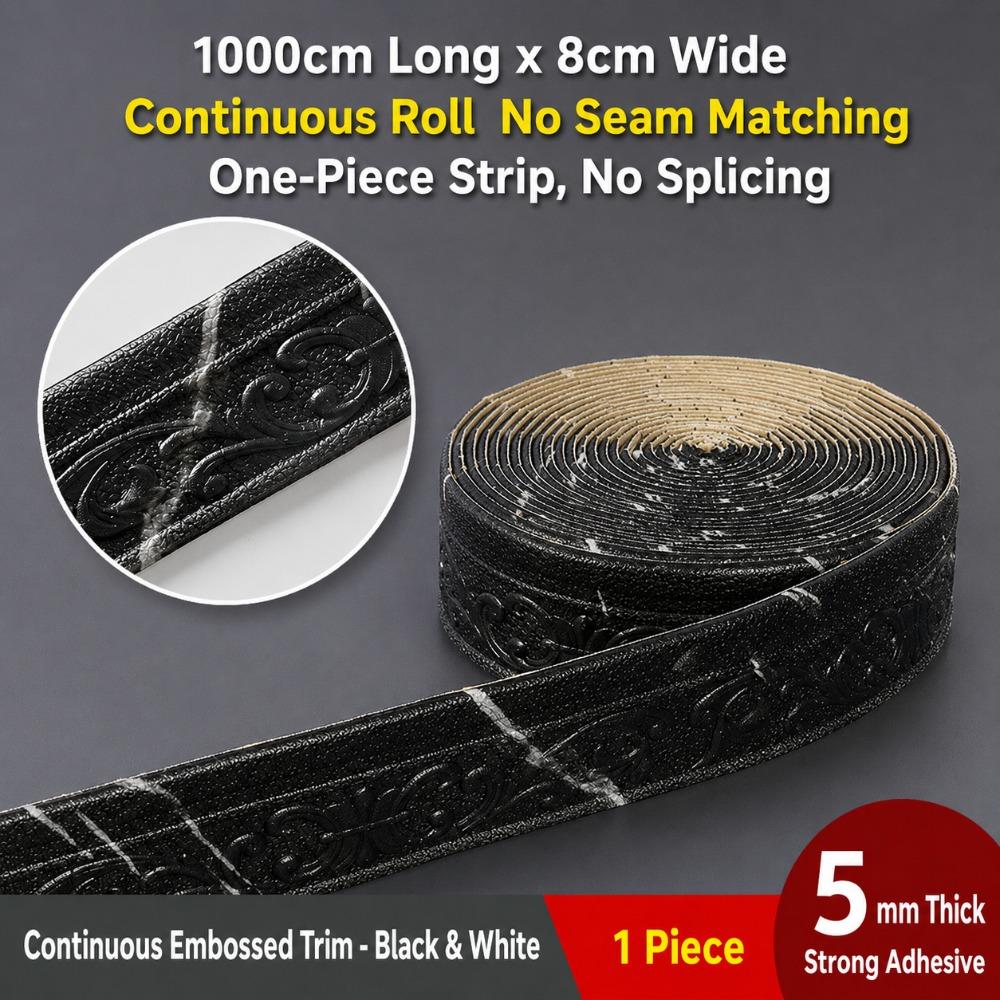 3D Wall Skirting Border Trim Self Adhesive Waterproof Baseboard Wallpaper Sticker for Home Room Decoration Living Room Decor