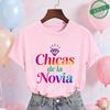 Spanish Girls Bridal Shower T-Shirts Team Bride Tribe Blouses Short Sleeve Tees for Bachelorette Hen Party Wedding Celebration