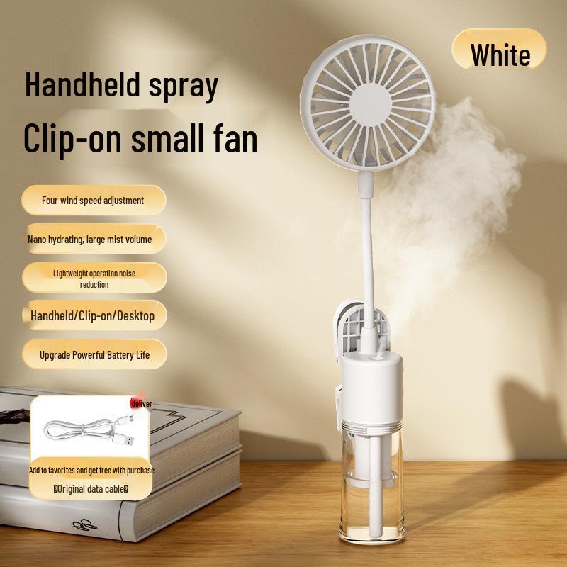

Rechargeable Handheld F13 Mist Fan with Clip and USB Charge 86*46*330 mm білий