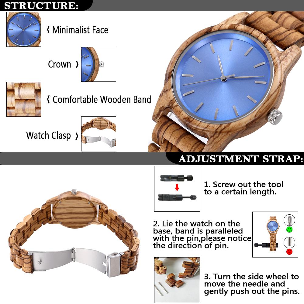 Holzuhren Herren Handgefertigt Vintage Neu Holz Quarzuhren mit Stilvollen Natürlichen Holzuhren Einzigartig Kundenspezifisch