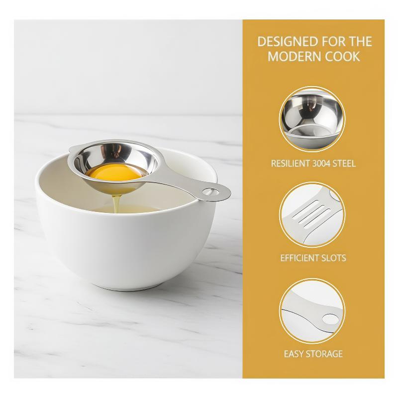 Stainless Steel Egg Separator Food Grade Material Easy Hanging Design Perfect For Home Baking Kitchen Cooking