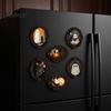 Indoor Halloween Theme Decorations Wooden Refrigerator Magnets, Vintage Gothic Oval Frame Fridge Magnets with Witch Retro Picture Decor Ghost