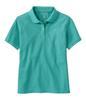 L.L.Bean Women's Premium Double L Polo Shirt, Relaxed Fit, Short Sleeve, US Fit Regular, Size L, Glacial Teal Green, 1000211773