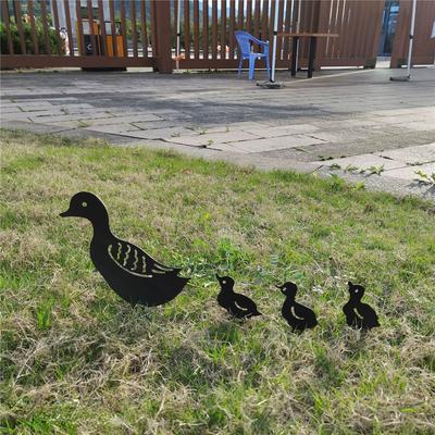 4 Pcs Metal Duck Outdoor Decoration Outside Decor Yard Garden Ornaments