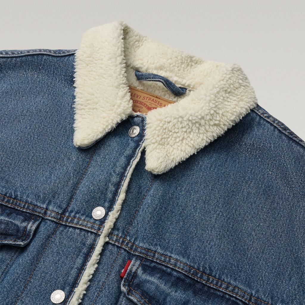 Levis Fleece Lined Warm Imitation Lamb Wool Jacket Denim Coat Women jackets A4435-0011