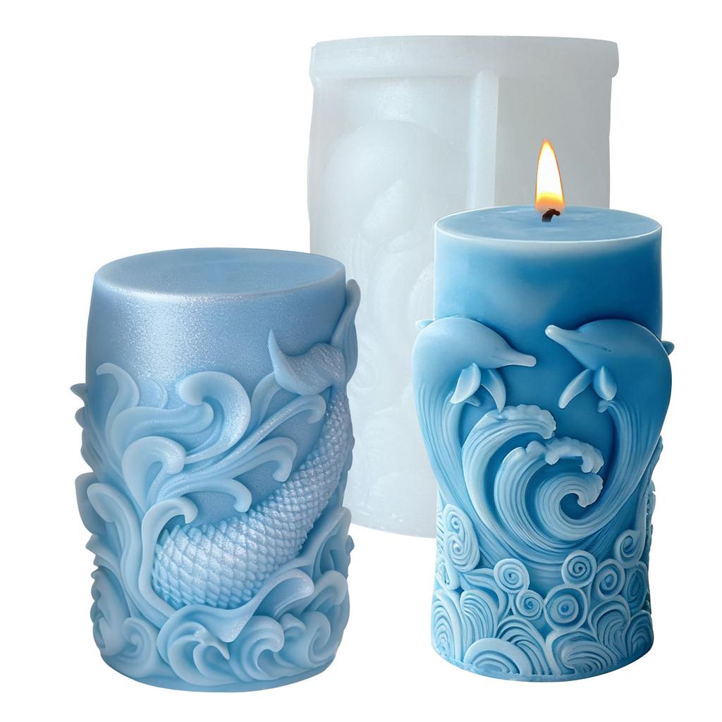 Marine Jellyfish Candle Mold High-Quality Ocean Silicone Candle Mold Cylindrical Aroma Candle Mold Marine-Themed For Gifts
