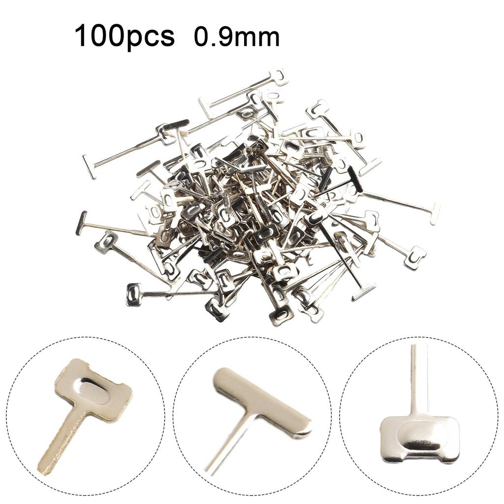 100 Pcs 0.9mm/1.5mm Sample Tile Leveling Wedges System T-Shaped Steel Needle Alignment Ceramic Positioning Construction Tools