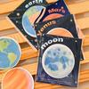 Planet-Themed Round Note Pads Creative Earth Moon Self-Adhesive Memo Pads for Students Practical Office School Supplies