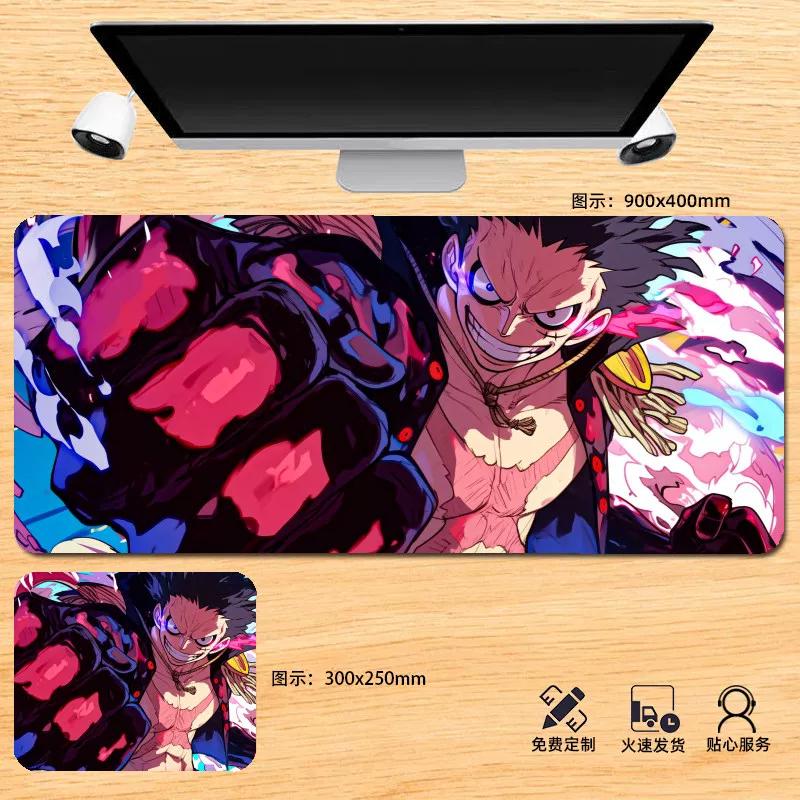 Japanese Anime ONE PIECE Leather Mouse Pad Oversized Boys Animation E-sports Game Keyboard Pad Monkey D. Luffy Computer Desk Pad Non-slip Mouse Pad