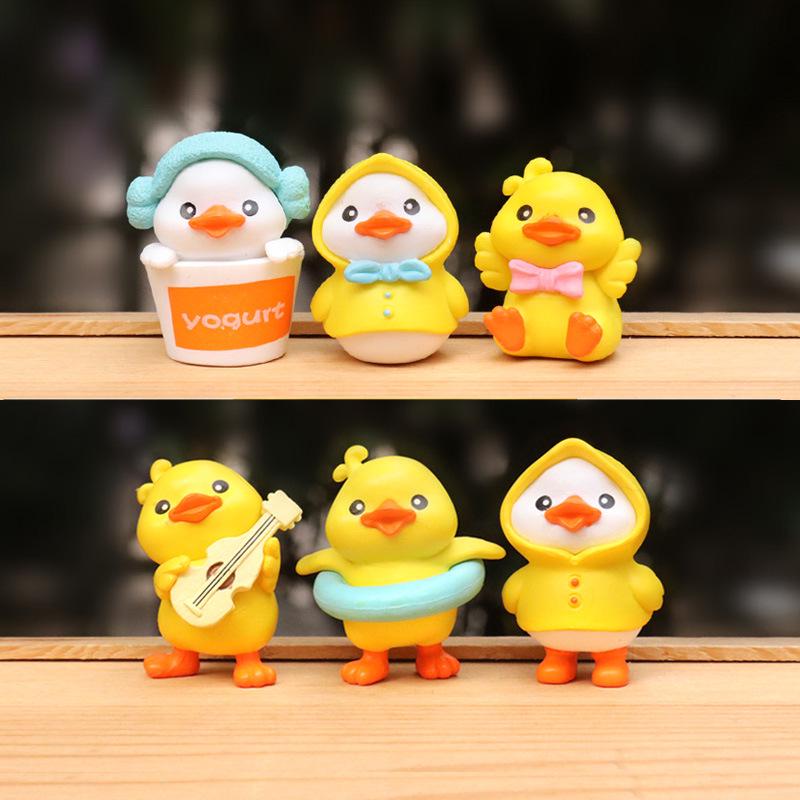 Adorable Yellow Duck Figurine for Desktop Decoration