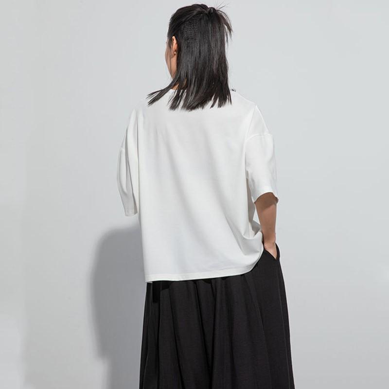 Short Sleeve Plus Size Cotton Vintage Casual Loose Tops Women Summer T-shirt