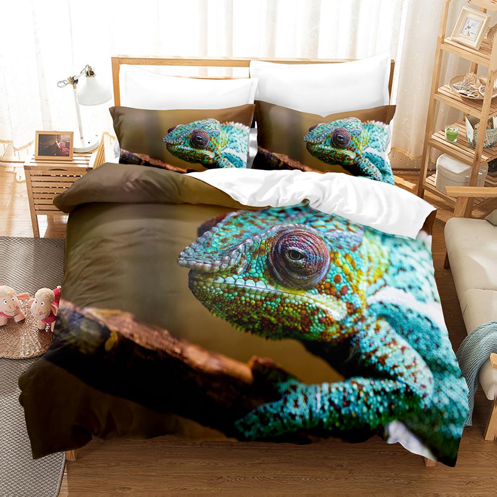 

Microfiber Fabric Lizard Duvet Cover With Pillowcases,3D Print,Reptile,Chameleon Bed Duvets, Bed Linen Set,200x220,Free Shipping (135x200cm)