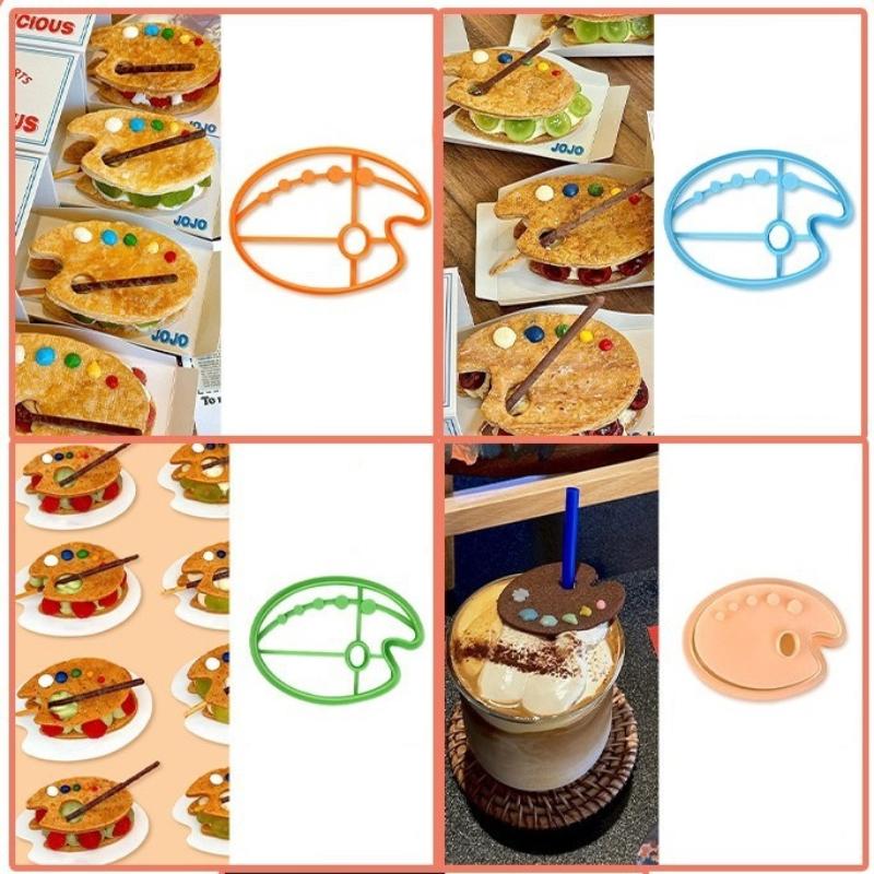 Color Palette Shape Cookie Cutter Cartoon Frosting Cookie Stamps Cutters Biscuit Moulds Baking 3D Creative Grinding Tools