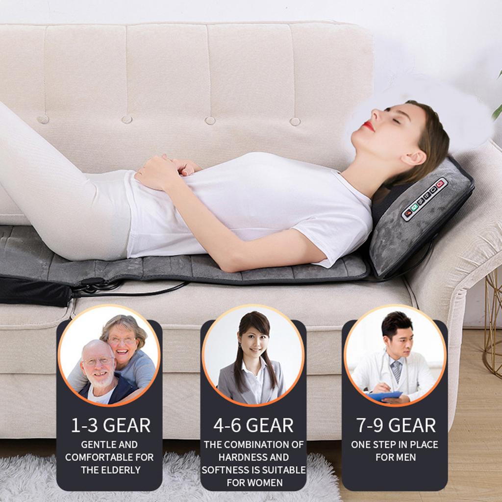 Massage Mat with 9 Modes 9 Gears Adjustable Heating Pad for Sitting Sleeping Lying Electric Mat