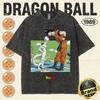 Summer Fashion Dragon Ball Vintage TShirt Men Cotton Washed Retro Tops Print Heavyweight Family Matching Tee