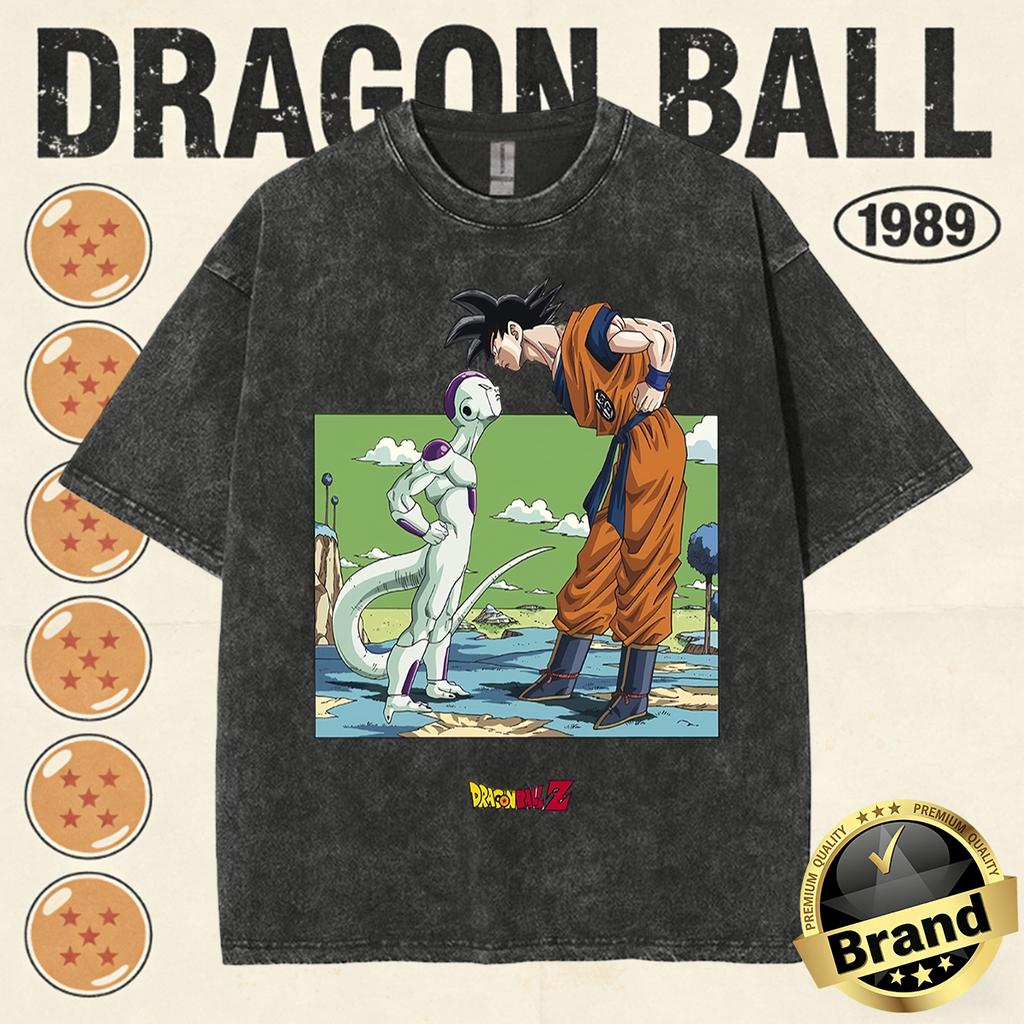 Summer Fashion Dragon Ball Vintage TShirt Men Cotton Washed Retro Tops Print Heavyweight Family Matching Tee