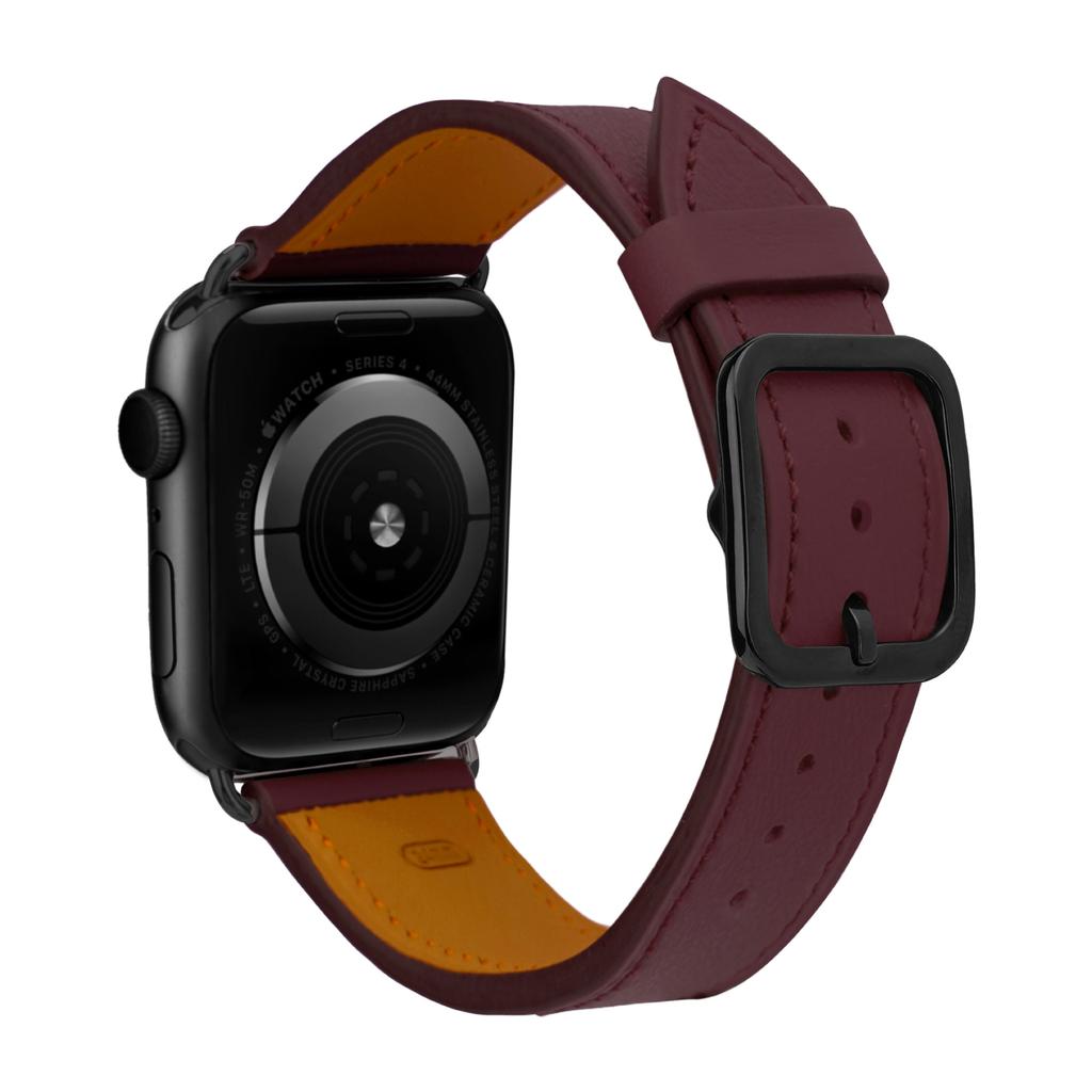 Simple First Layer Calfskin Ultra Leather Watch Strap 49mm Replacement for Apple Watch Ultra All Series Premium Wristband Accessory